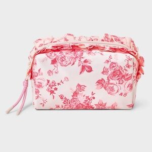 NWT Target Girls' Ruffled Floral Printed Cosmetic Pouch
